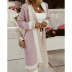long sleeve color stitching knitted sweater cardigan nihaostyles wholesale clothing NSGYX84903