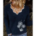 long-sleeved V-neck Dandelion embroidery knitted sweater nihaostyles wholesale clothing NSGYX84905
