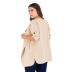 large size solid color lapel long-sleeved loose windbreaker jacket nihaostyles wholesale clothing NSJR84918