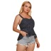 Plus Size Ruffled Striped Wrapped Chest Camisole NSJR84925