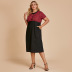 plus size v-neck fake two-piece plaid dress nihaostyles wholesale clothing NSJR84927