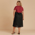 plus size v-neck fake two-piece plaid dress nihaostyles wholesale clothing NSJR84927