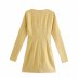 solid color v-neck halterneck sling hollow dress nihaostyles wholesale clothing NSAM84946