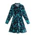 long-sleeved plant print stand collar dress nihaostyles wholesale clothing NSAM84953