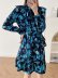 long-sleeved plant print stand collar dress nihaostyles wholesale clothing NSAM84953
