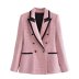 color stitching texture double-breasted slim blazer nihaostyles wholesale clothing NSAM84958