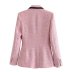 color stitching texture double-breasted slim blazer nihaostyles wholesale clothing NSAM84958