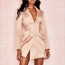 sexy deep V lapel long-sleeved slim dress nihaostyles wholesale clothing NSYIS85123