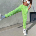 Printing Fluorescent Green Casual Tied Foot Pants NSYID85063