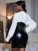 Pu Leather Tight-Fitting High Waist Skirt Female NSXYA84967