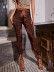 Drawstring High Waist Slim Pants NSXYA84973