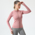 knitted long-sleeved with zipper yoga fitness top nihaostyles wholesale clothing NSOUX85032