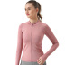 knitted long-sleeved with zipper yoga fitness top nihaostyles wholesale clothing NSOUX85032