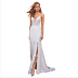 V-neck Slim lace stitching slimming simple tail evening dress nihaostyles clothing wholesale NSYIS85475