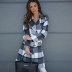 Double-Breasted Plaid Lace-Up Woolen Coat NSJC85084
