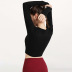 solid color high stretch long-sleeved yoga tops nihaostyles clothing wholesale NSJLF85154