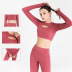 long-sleeved hollow stretch cropped yoga T-shirt nihaostyles clothing wholesale NSJLF85170