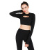 long-sleeved hollow stretch cropped yoga T-shirt nihaostyles clothing wholesale NSJLF85170