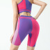 geometric stitching contrast color vest and hip-lifting high-elastic receiving waist shorts sports fitness suit nihaostyles wholesale clothing NSOUX85190