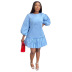 spring long-sleeved ruffled pleated loose dress nihaostyles wholesale clothing NSRM85217