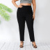 plus size solid color slim cropped trousers nihaostyles clothing wholesale NSWCJ85248