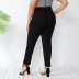 plus size solid color slim cropped trousers nihaostyles clothing wholesale NSWCJ85248