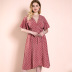 plus size polka-dot lace-up slit dress nihaostyles clothing wholesale NSWCJ85249