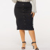 plus size solid color button decoration mid-length skirt nihaostyles clothing wholesale NSWCJ85265