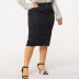 plus size solid color button decoration mid-length skirt nihaostyles clothing wholesale NSWCJ85265