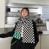 horizontal stripes checkerboard scarf nihaostyles clothing wholesale NSCM85280