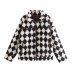 high neck long-sleeved plaid with zipper woolen coat nihaostyles wholesale clothing NSAM85301