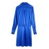 autumn lapel silk satin texture knotted shirt dress nihaostyles wholesale clothing NSAM85308