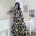autumn print long-sleeved buttoned shirt dress nihaostyles wholesale clothing NSAM85310