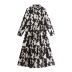 autumn print long-sleeved buttoned shirt dress nihaostyles wholesale clothing NSAM85310