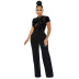 sequins perspective short-sleeved jumpsuit nihaostyles clothing wholesale NSCYF85319
