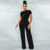 sequins perspective short-sleeved jumpsuit nihaostyles clothing wholesale NSCYF85319