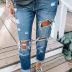 washed ripped jeans nihaostyles clothing wholesale NSWL85334