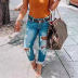 washed ripped jeans nihaostyles clothing wholesale NSWL85334