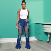 Bootcut Ripped Jeans Nihaostyles Clothing Wholesale NSWL85336