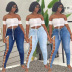 hollow bandage jeans nihaostyles clothing wholesale NSWL85342