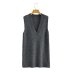 deep V solid color knitted vest dress nihaostyles wholesale clothing NSAM85364