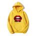 red lips trend print long-sleeved fleece hoodie nihaostyles clothing wholesale NSYAY85466