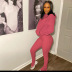 Solid Color Hoodie Slit Pants Two-piece set nihaostyles clothing wholesale NSFZ85421