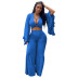 wide-leg flared pants long-sleeved wrapped chest suit nihaostyles clothing wholesale NSALI85446