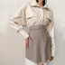Pure Color Bandage Leather Skirt nihaostyles clothing wholesale NSHML85489