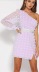 oblique shoulder bubble sleeve dress NSHML85494
