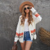 striped loose color stitching long-sleeved sweater cardigan nihaostyles wholesale clothing NSQSY85528