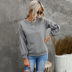 Pure Color Loose Round Neck Pullover Sweatshirt nihaostyles wholesale clothing NSQSY85564