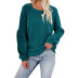 Pure Color Loose Round Neck Pullover Sweatshirt nihaostyles wholesale clothing NSQSY85564