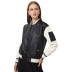 color stitching casual baseball uniform loose leather jacket nihaostyles wholesale clothing NSNXH85604